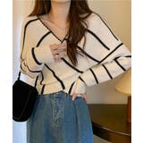 ホワイト | クロスニットトップス カシュクール風 | NinaetLina