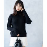 ブラック | ハイネックニットトップス レディース秋冬 | NinaetLina