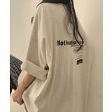 アイボリー | MotivationロゴプリントオーバーサイズTシャツ | NinaetLina