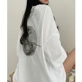 ホワイト | フルムーンプリントオーバーサイズTシャツ | NinaetLina