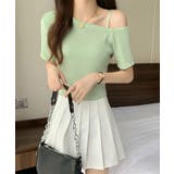 グリーン | ニットトップスワンショルダーサマーニット | NinaetLina
