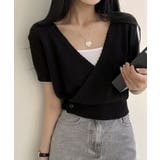 カシュクールトップス レディース 半袖 夏  | NinaetLina | 詳細画像1 