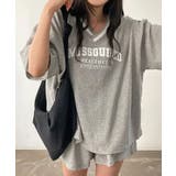Vネックプリントセットアップ 上下セット セットアップ | NinaetLina | 詳細画像3