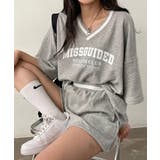 Vネックプリントセットアップ 上下セット セットアップ | NinaetLina | 詳細画像1