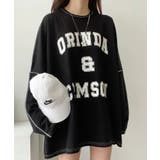 前プリントビックシルエットロングTシャツ カットソー | NinaetLina | 詳細画像14
