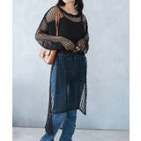 ブラック | 透かし編み シアー ワンピース | NinaetLina