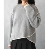 バイカラー ルーズ ロングスリーブ ニット | NinaetLina | 詳細画像1