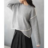 グレー | バイカラー ルーズ ロングスリーブ ニット | NinaetLina
