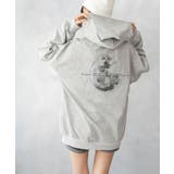 グレー | 薄手 フルムーン バックプリント プルパーカー | NinaetLina