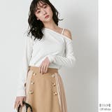 オフホワイト(01) | ナローリブ ワンストラップアシメトップス レディース | NinaetLina
