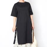 サイド釦5分袖スウェットワンピース レディース トップス | NinaetLina | 詳細画像3