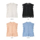 ノースリーブレースブラウス ショルダーフリルレーストップス インナー | NinaetLina | 詳細画像2