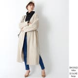 ベージュ(41) | ビッググレンチェック柄 ドロップショルダーガウンコート レディース | NinaetLina