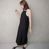 ブラック | ティアードキャミワンピース ヴィンテージ風洗い | NinaetLina