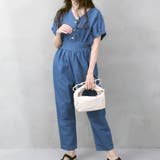 フロントボタンジャンプスーツ デニムカラー | NinaetLina | 詳細画像1