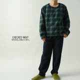 チェックネイビー | メンズ ルームウェア フリース | NinaetLina