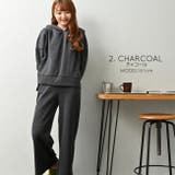 チャコール | 裏起毛 ワイドパンツパーカー上下セット レディース | NinaetLina