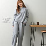 グレー | 裏起毛 ワイドパンツパーカー上下セット レディース | NinaetLina