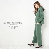 モスグリーン | 裏起毛 ワイドパンツパーカー上下セット レディース | NinaetLina