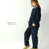 ネイビー | シープボア 前釦アウターパンツ上下セット | NinaetLina