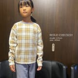 ベージュチェック | キッズ 柄フリース上下セット セットアップ 部屋着 秋 冬 暖かい | NinaetLina