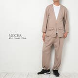 モカ | メンズ 高撥水 ノーカラージャケット上下スーツ | NinaetLina