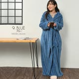 ブルー | モコモコボア着る毛布風あったかワンピース レディース 羽織り | NinaetLina