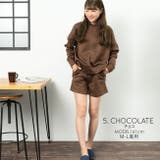 チョコ | 裏起毛ラウンドネック長袖ショーパン上下セット レディース トップス | NinaetLina