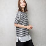 A | フェイクレイヤード ボーダー チュニックワンピース | NinaetLina