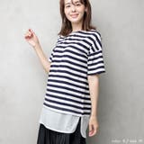 B | フェイクレイヤード ボーダー チュニックワンピース | NinaetLina