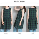 ブロックチェック ノースリーブ ウエスト切替ギャザーワンピース | NinaetLina | 詳細画像7