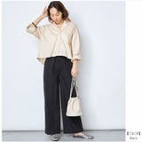 ブラック(05) | 2020新作♪コットンリネンワイドパンツ レディース ボトムス | NinaetLina
