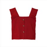 レッド | フロントボタンノースリーブトップス レディース トップス | NinaetLina