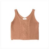 オレンジ | ショート丈ニットタンクトップ レディース トップス | NinaetLina