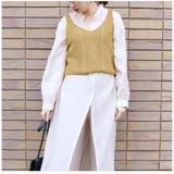 マスタード | ショート丈ニットタンクトップ レディース トップス | NinaetLina