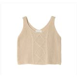 ベージュ | ショート丈ニットタンクトップ レディース トップス | NinaetLina
