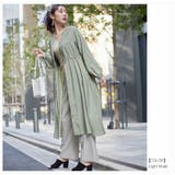 ライトカーキ(64) | シアー素材ガウンワンピース レディース トップス | NinaetLina