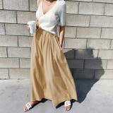 ベージュ | リネン風ワイドパンツ レディース 春 | NinaetLina