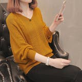 マスタード | Vネックドルマンニット レディース F | NinaetLina