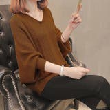 レンガ | Vネックドルマンニット レディース F | NinaetLina