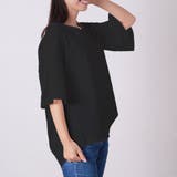 ブラック | フレアスリーブ半袖カットソー レディース トップス | NinaetLina