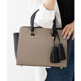 グレージュ/ブラック | ハンドバッグ レディース 黒 | ninon