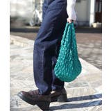 ブルーグリーン | エコバッグ おしゃれ くしゅくしゅ | ninon