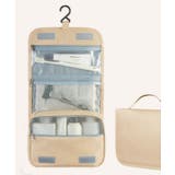 ベージュ | トラベルポーチ 吊り下げ 洗面用具 | ninon