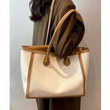 オフホワイト×ベージュ | トートバッグ レディース ファスナー付き | ninon