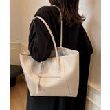 アイボリー | トートバッグ レディース ファスナー付き | ninon