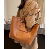 キャメル | トートバッグ レディース ファスナー付き | ninon