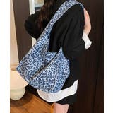 ブルー/ヒョウ柄 | トートバッグ レディース おしゃれ | ninon