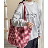 レッド(シェパード・チェック) | トートバッグ レディース おしゃれ | ninon