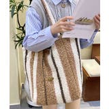 ベージュ×ホワイト(ストライプ) | トートバッグ レディース おしゃれ | ninon